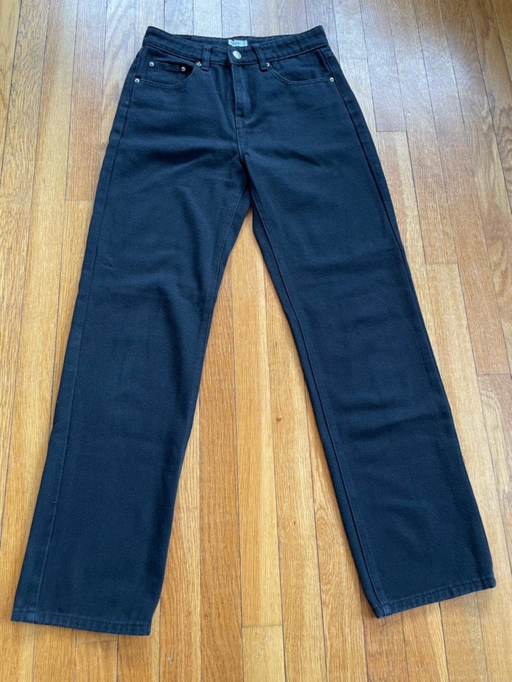 Blue Age Black Straight Leg Jeans Size 3 Mid Rise Classic Denim